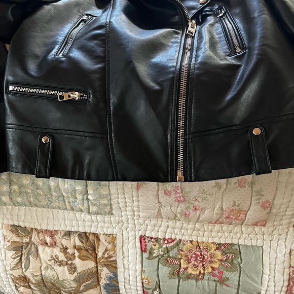 Zara Moto Jacket NWT Faux Leather - Picture 7 of 9